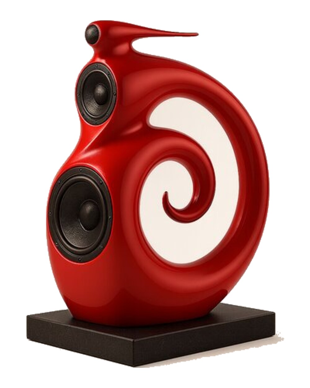 XOP MP1 flagship three-way floorstanding loudspeaker in red